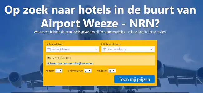 boekinsprogramma voor hotelboeking in weeze